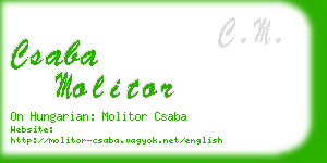 csaba molitor business card